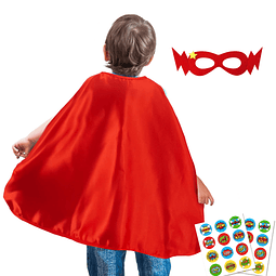 Capas y Máscaras de Superhéroe Rojas para Niños, Disfraces d