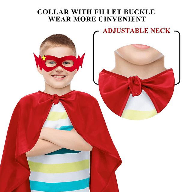 Capas y Máscaras de Superhéroe Rojas para Niños, Disfraces d