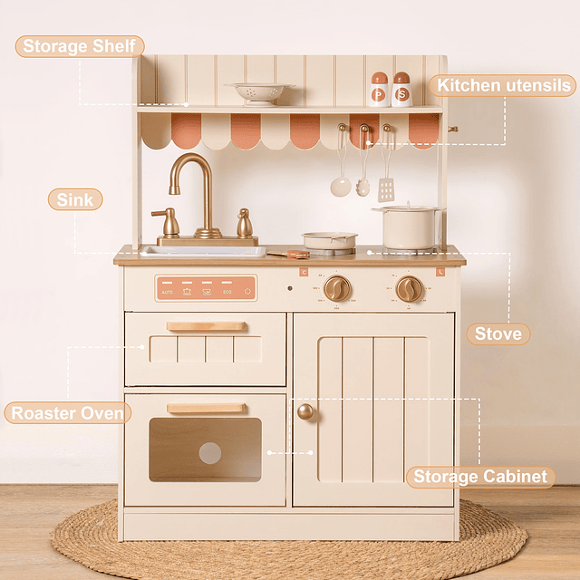 Juego de cocina para niños pequeños, juego de cocina de made