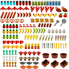 180 piezas de bloques de construcción de alimentos, accesori