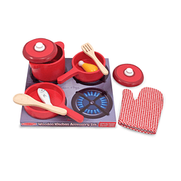 Deluxe Juego de accesorios de cocina de madera - Ollas y sar