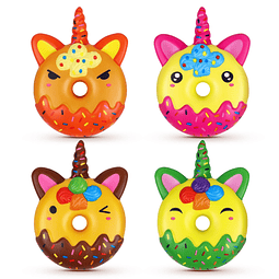 4 Piezas Squishies, Unicornio Donut Squishies Comida de Leva