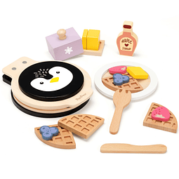 Juego de comida para hacer gofres de madera, juego de comida