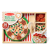 Juego de comida de madera para pizza con 36 ingredientes