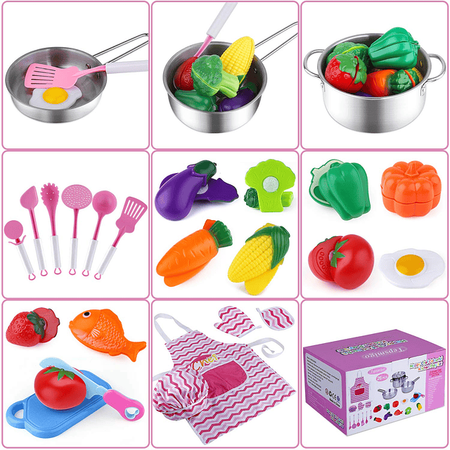 Juguetes de cocina para niños, juego de cocina con utensilio