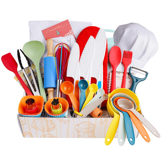 Juego de cocina para niños, utensilios para hornear reales c