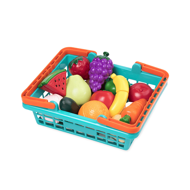 Play Food para niños pequeños con cesta de mercado de agricu