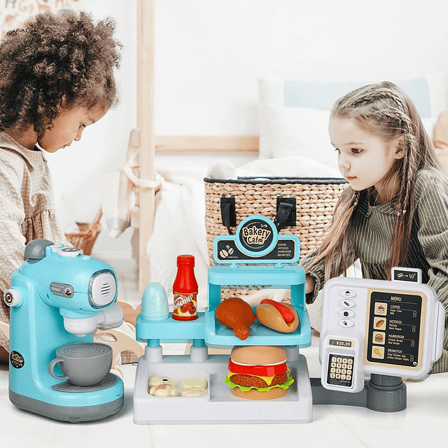 Junior Kids Maker Coffee Play Set y Donuts, para niñas y niñ