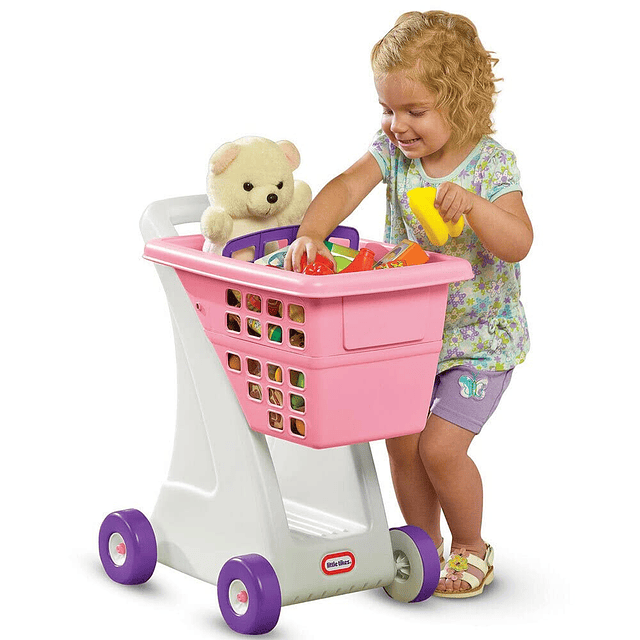 Carrito de compras - Rosa, 12,50 x 16,50 x 23,00 pulgadas