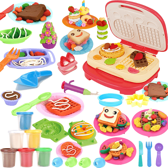 Juegos de masa de colores para niños Creaciones de cocina Má