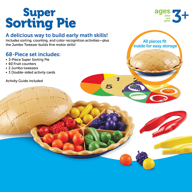 Super Sorting Pie - 68 piezas, juguete motor fino para niños