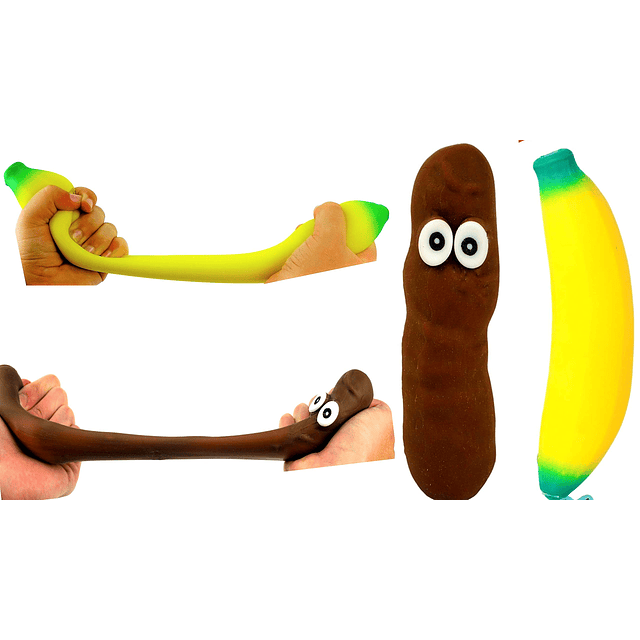 Squishy Poop & Stretchy Banana Fidget Toy (2 Squishies) Jugu