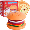 Montessori Toys Juguetes apilables de hamburguesas de madera