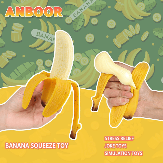 Banana Squishies Toy, Juguete elástico de Banana Stress Ball