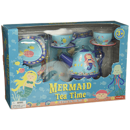 Juego de té de lata de sirena