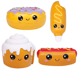 4 Piezas Squishies Hot Dog Cake Pan Donut Kawaii Perfumado S