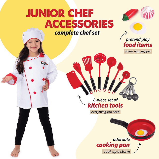 Disfraz de chef para niños con gorro de chef para niños de 3