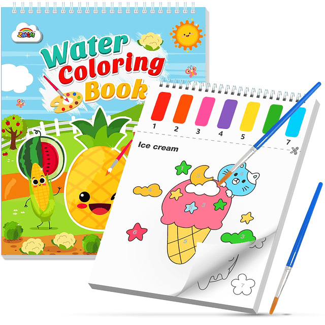 Libros para colorear de pintura con agua para niños pequeños