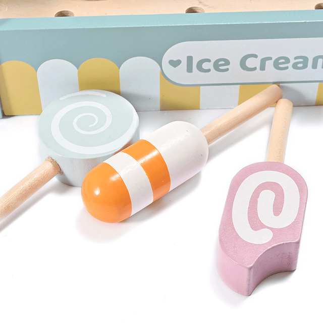 Juego de juguetes de helado de madera, juego de simulación p