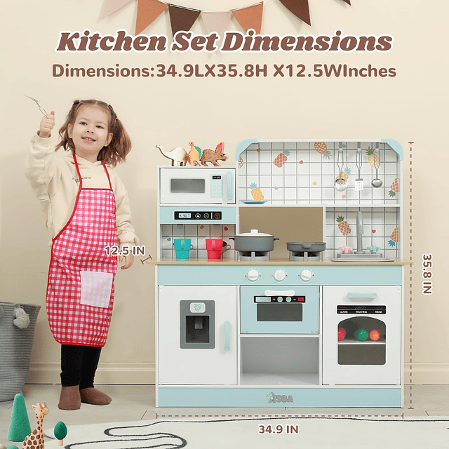 Play Kitchen Juego de cocina de juguete de madera Todder Kid