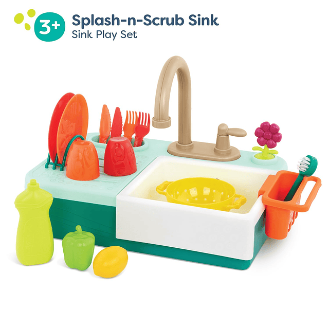 B. Toys- Fregadero Splash-n-Scrub- Juego de simulación que c