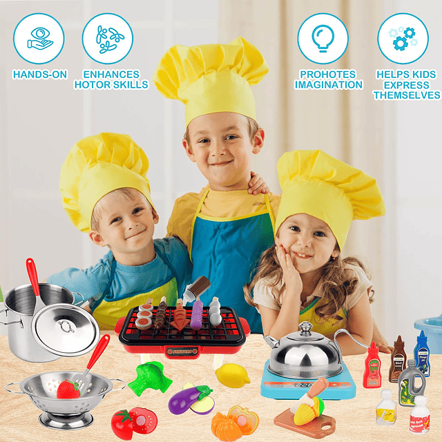 Accesorios de juguete de cocina para niños, regalos de cumpl