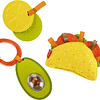 Baby Toys Taco Tuesday Set, 3 sonajero de comida simulada y