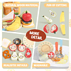 Juego de comida de juguete de picnic de madera – 22 piezas d