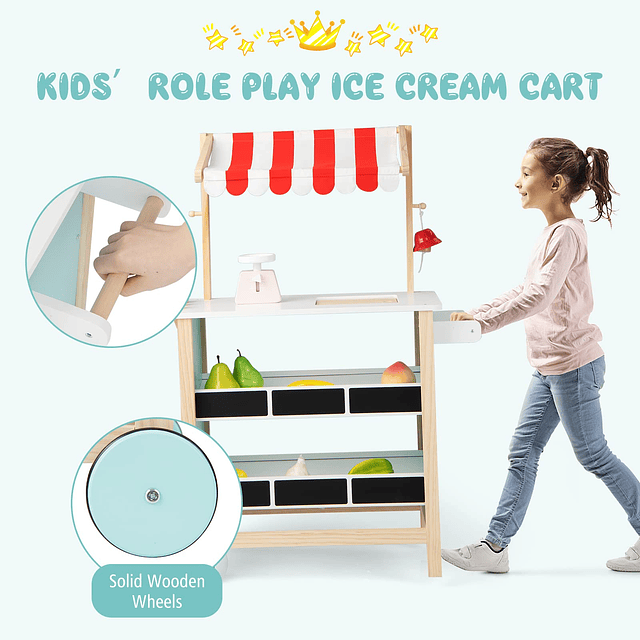 FUTADA Carrito de juego para tienda de comestibles para niño