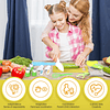 Juego de 17 herramientas de cocina para niños, tabla de cort