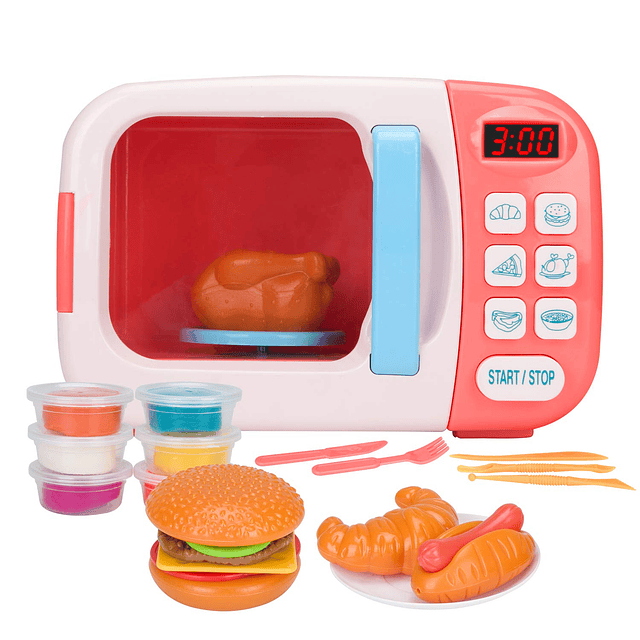 Juego de cocina para microondas con sonido ligero para niños