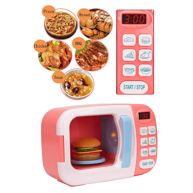 Juego de cocina para microondas con sonido ligero para niños