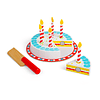 Pastel de cumpleaños de madera con velas - Comida para jugar