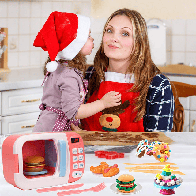 Juego de cocina para microondas con sonido ligero para niños