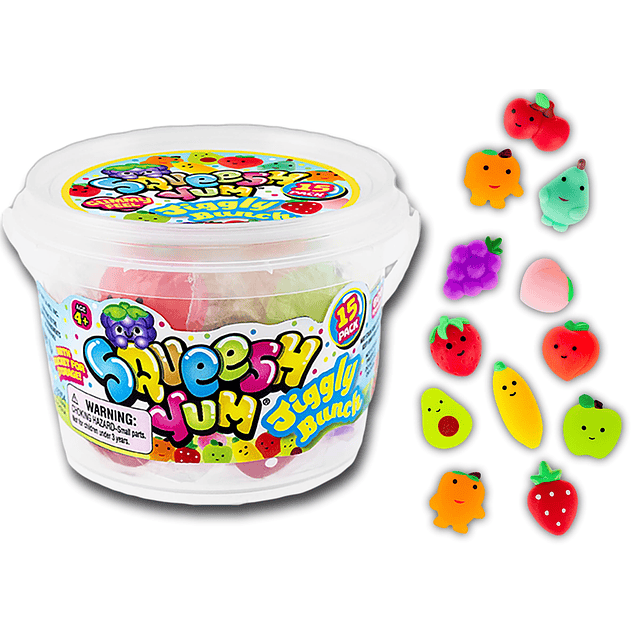 Mini Fruits Mochi Squishy Toy (8 cubos, 120 Squishies) Favor