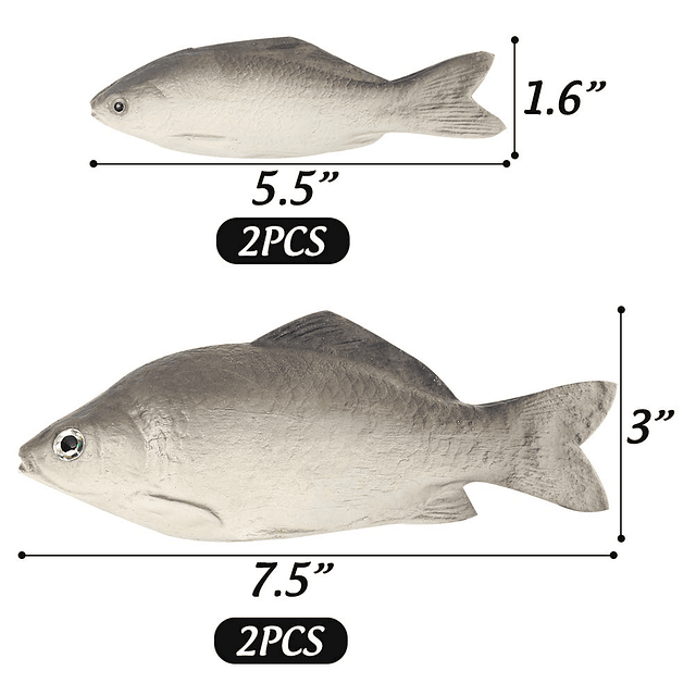 4 piezas de peces falsos, peces de mar artificiales, juego d