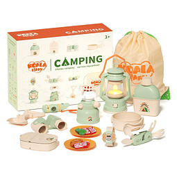 Juego de camping para niños con juguetes de comida simulada,