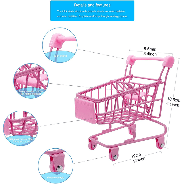 Mini carrito de compras, comida mixta para juegos de simulac