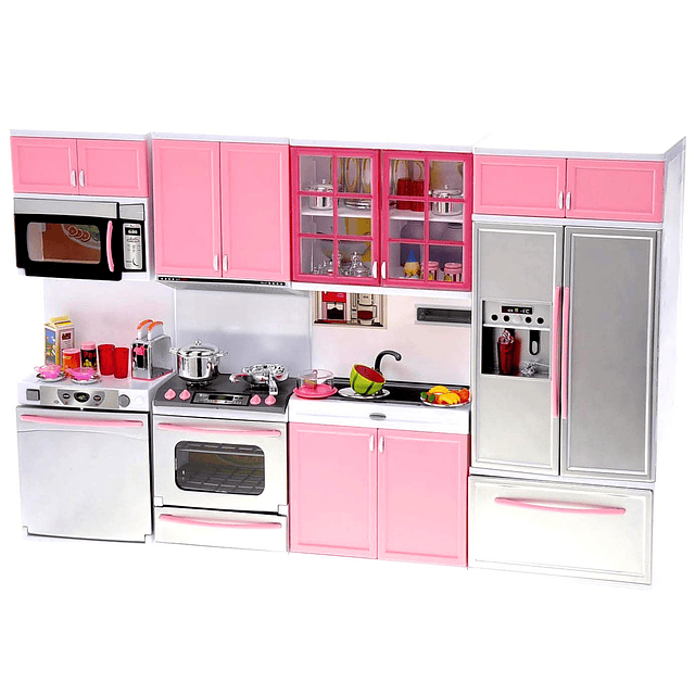 Juego de cocina para muñecas, mini juguete moderno, muebles