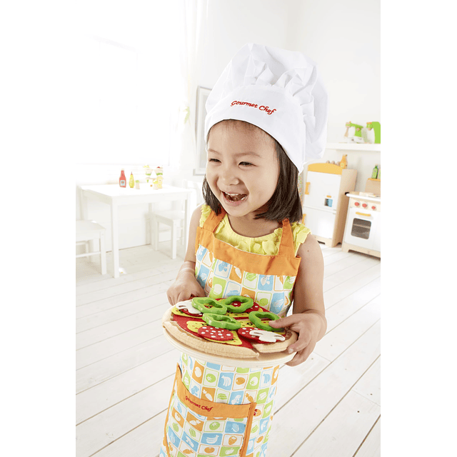 Juego de comida y accesorios de cocina de madera para pizza