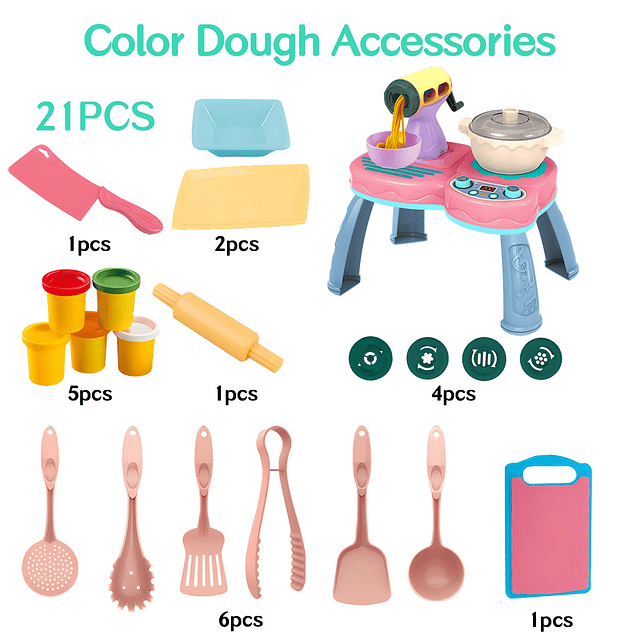 Play Color Dough Toys, juego interactivo de cocina para niño