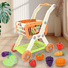 Carrito de compras para niños con juego de corte de alimento