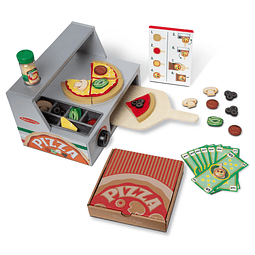 Juego de mostrador de pizza de madera Top & Bake (41 piezas)