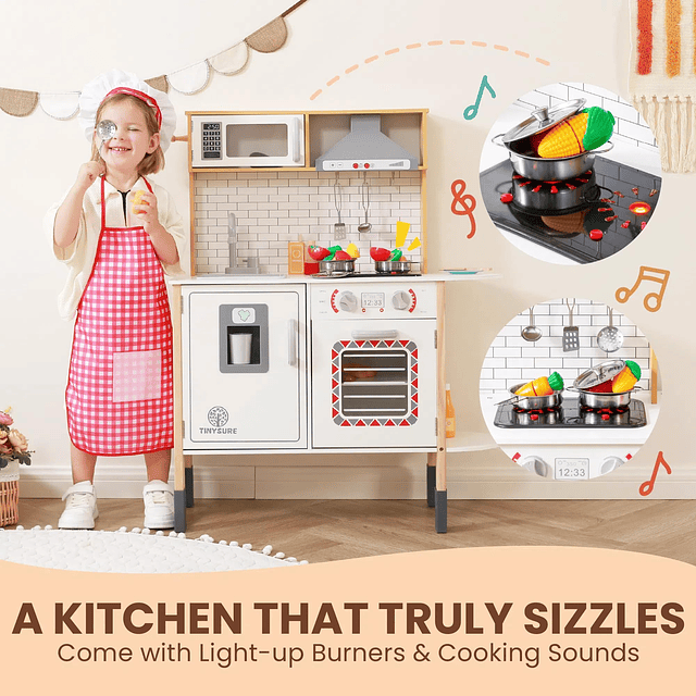 Tinysure Play Kitchen para niños – Juego de cocina de juguet