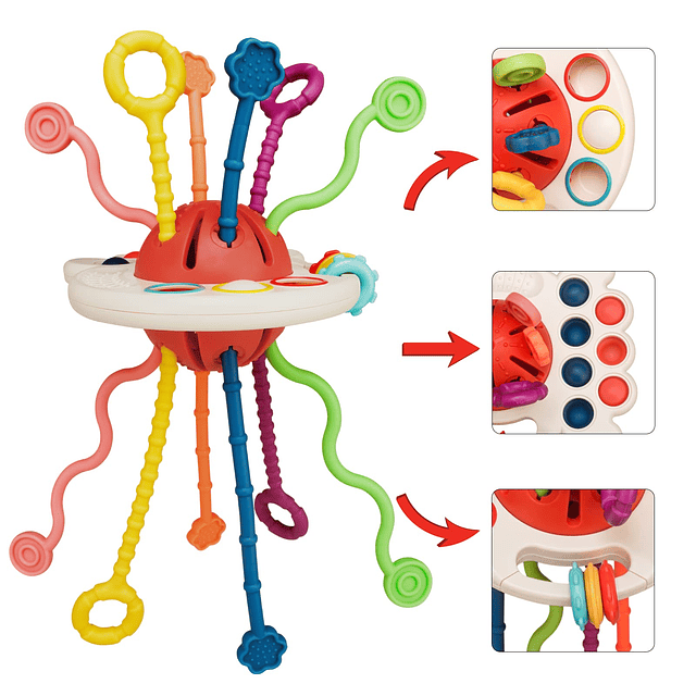 Juguetes Montessori, actividades de cuerda de silicona de gr