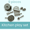 Juguetes de cocina de silicona para niños - Juego de 9 acces