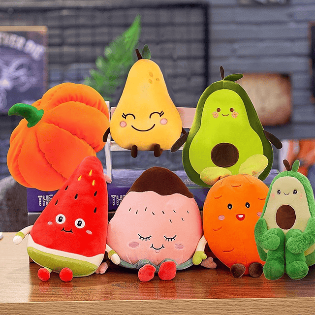 Adorables juguetes de peluche de frutas, frutas lindas y sua