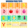 32 piezas de juegos de comida de madera para niños, accesori