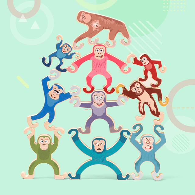 Haakaa Monkey Stacking Toys Set - Rompecabezas apilable de s