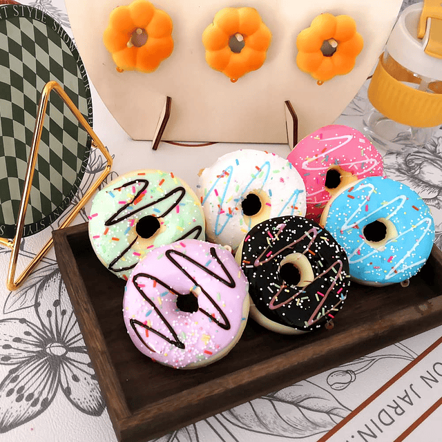 6 Piezas de Donuts Falsos, Modelo de Donut Artificial Realis